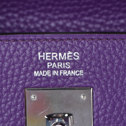 Hermes Taurillon Clemence Kelly Retourne 35 Ultraviolet 21 of 34
