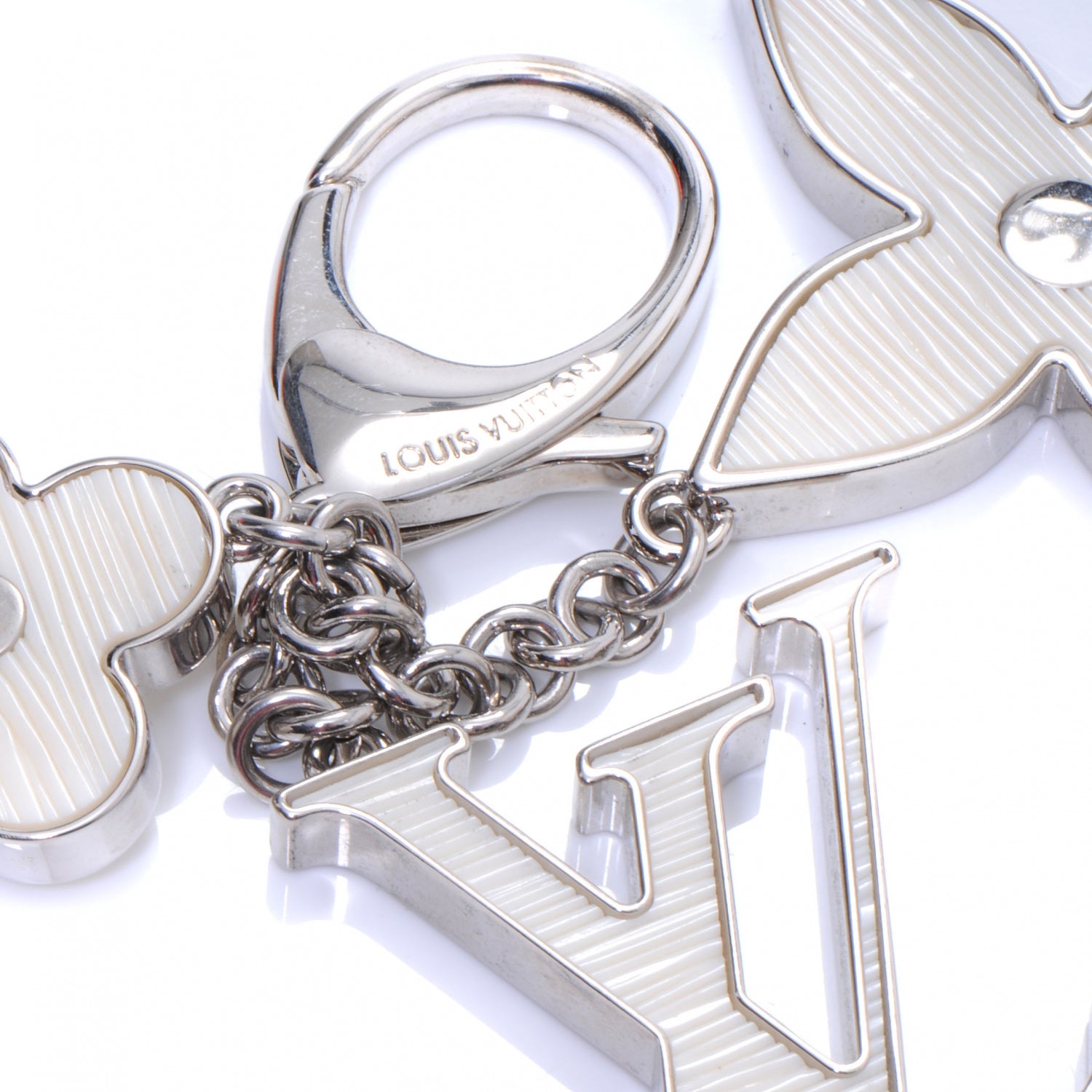 Louis Vuitton Fleur d Epi Bag Charm Ivory 3 of 5