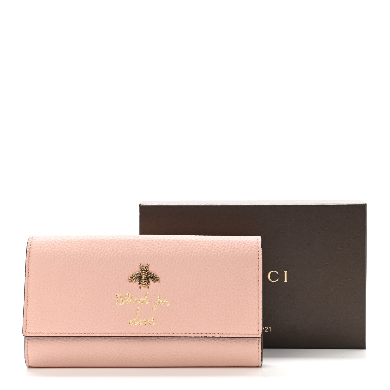 Gucci Calfskin Animalier Continental Wallet Porcelain Rose 8 of 8