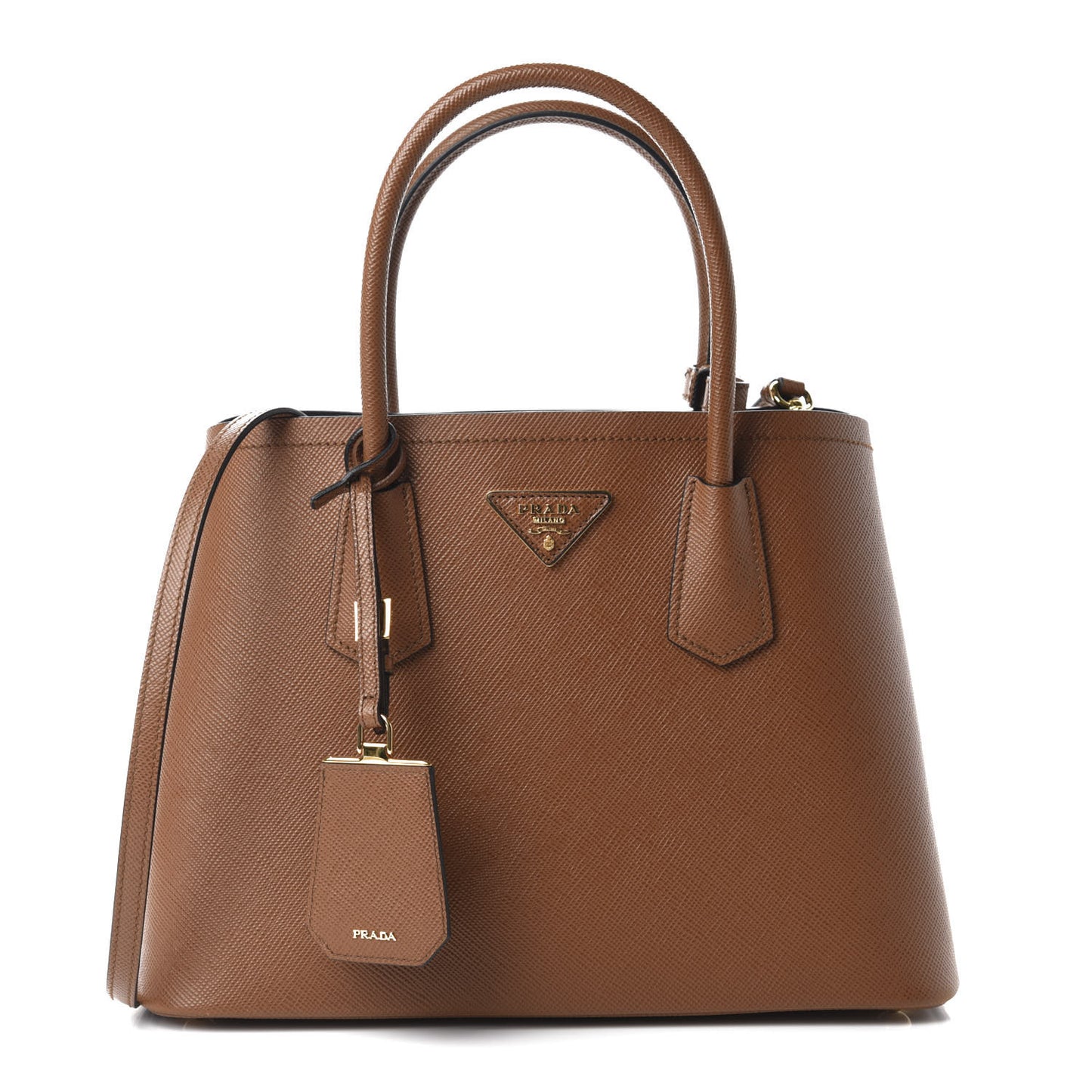 Saffiano Cuir Small Double Bag Palissandro Black