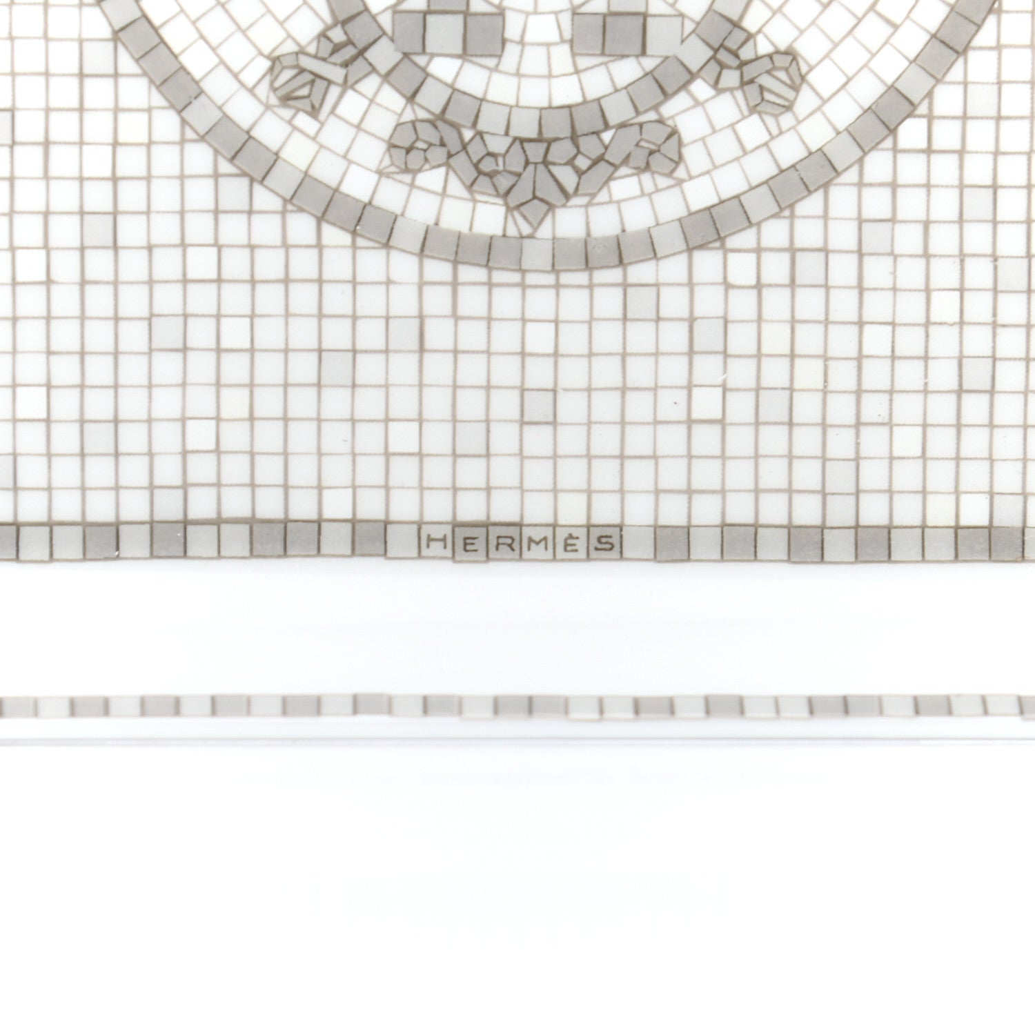 Hermes Porcelain Mosaique Au 24 Sushi Plate Platine 4 of 8