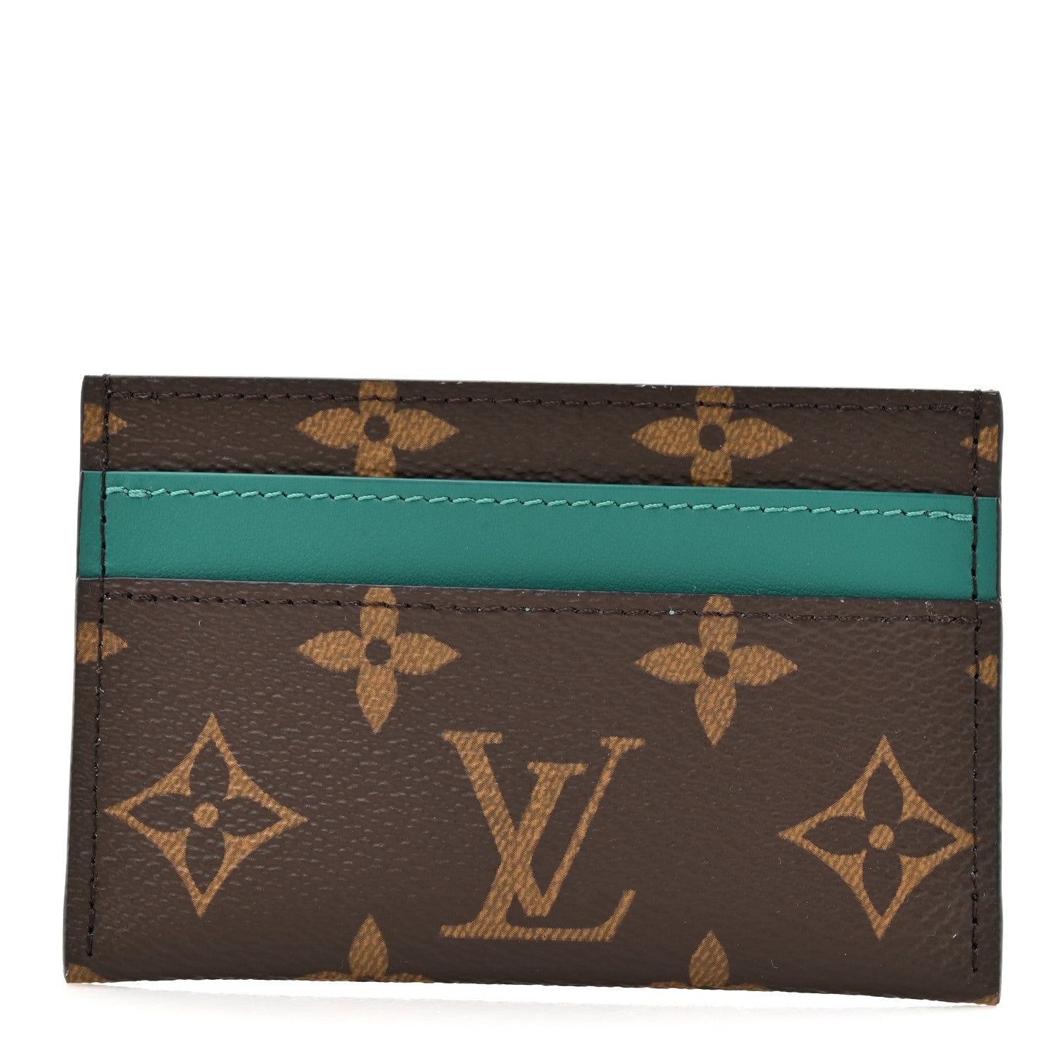 Louis Vuitton Monogram Macassar Double Card Holder Borneo Green 1 of 7