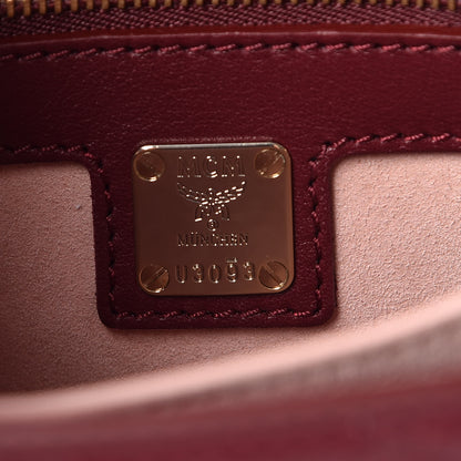 MCM Calfskin Monogram Trisha Shoulder Bag Very Plum 6 of 9