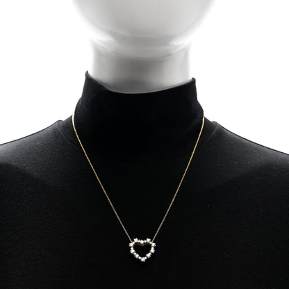 Tiffany 18K Yellow Gold Diamond Heart Pendant Necklace 2 of 5