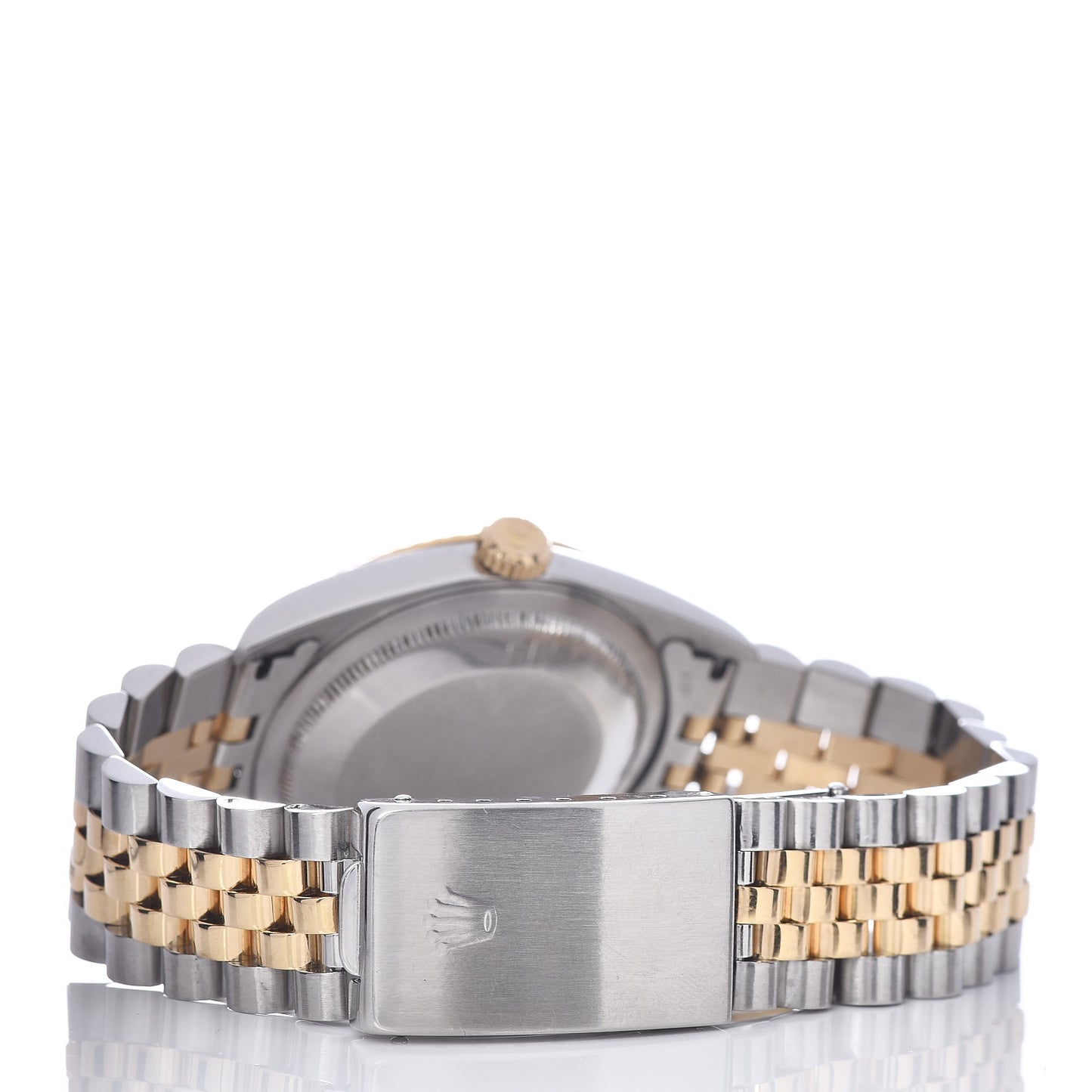 Stainless Steel 18K Yellow Gold 36mm Oyster Perpetual Datejust Watch Champagne Pyramid Roman 16233