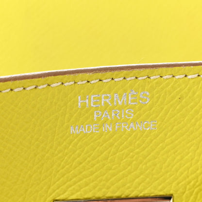 Hermes Epsom Candy Birkin 35 Lime Gris Perle 6 of 18