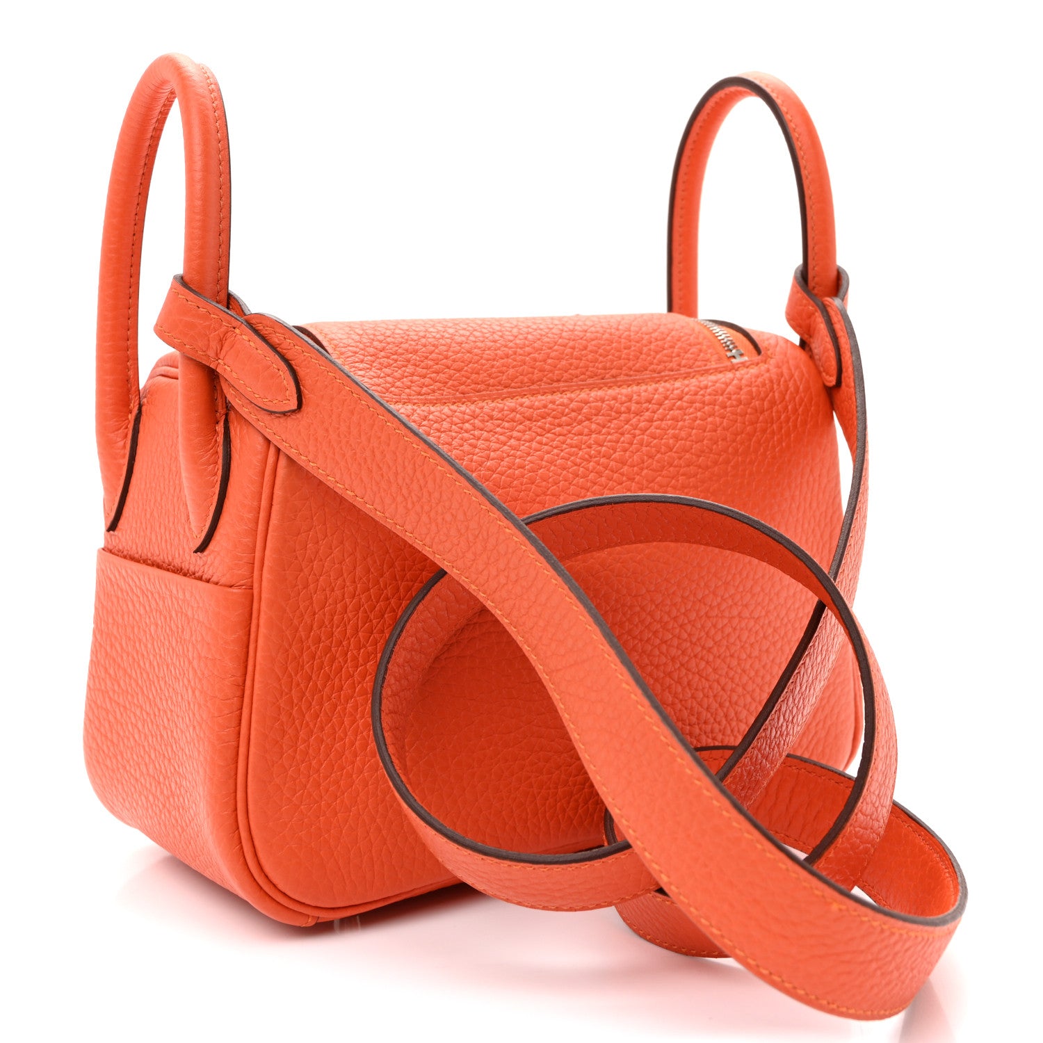 Hermes Taurillon Clemence Mini Lindy 20 Feu 3 of 10