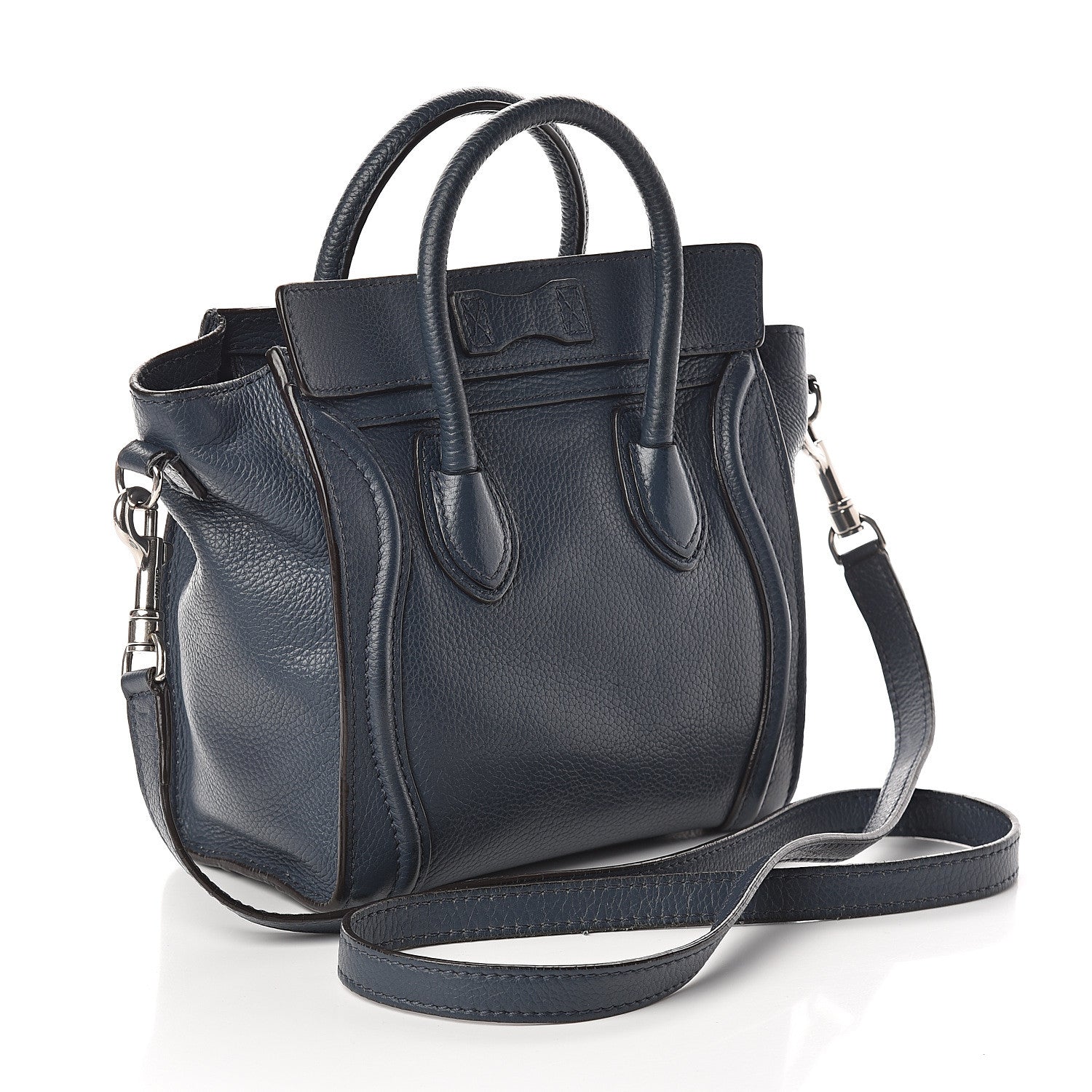 Celine Drummed Calfskin Nano Luggage Orage 2 of 8