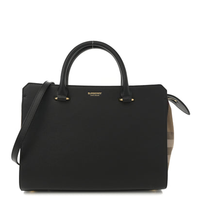 Burberry Calfskin Mega Check Small Banwell Tote Dark 1 of 9