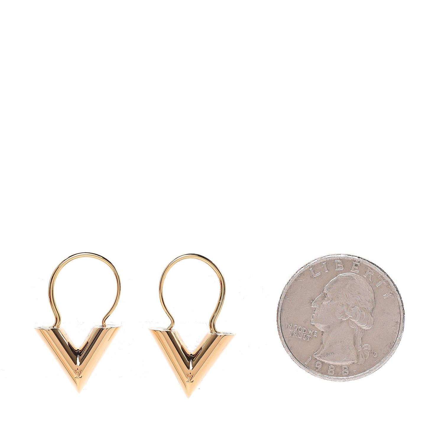 Brass Essential V Hoop Earrings Gold