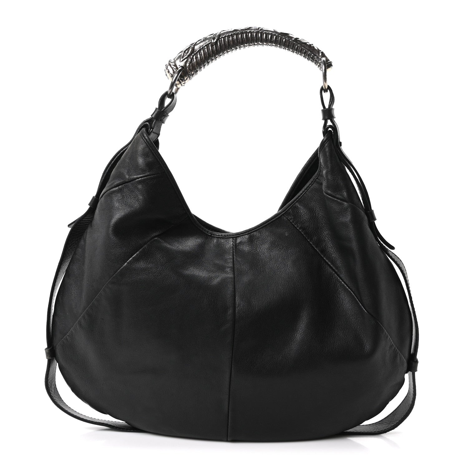 Saint Laurent Buffalo Horn Small Mombasa Hobo Black 1 of 9