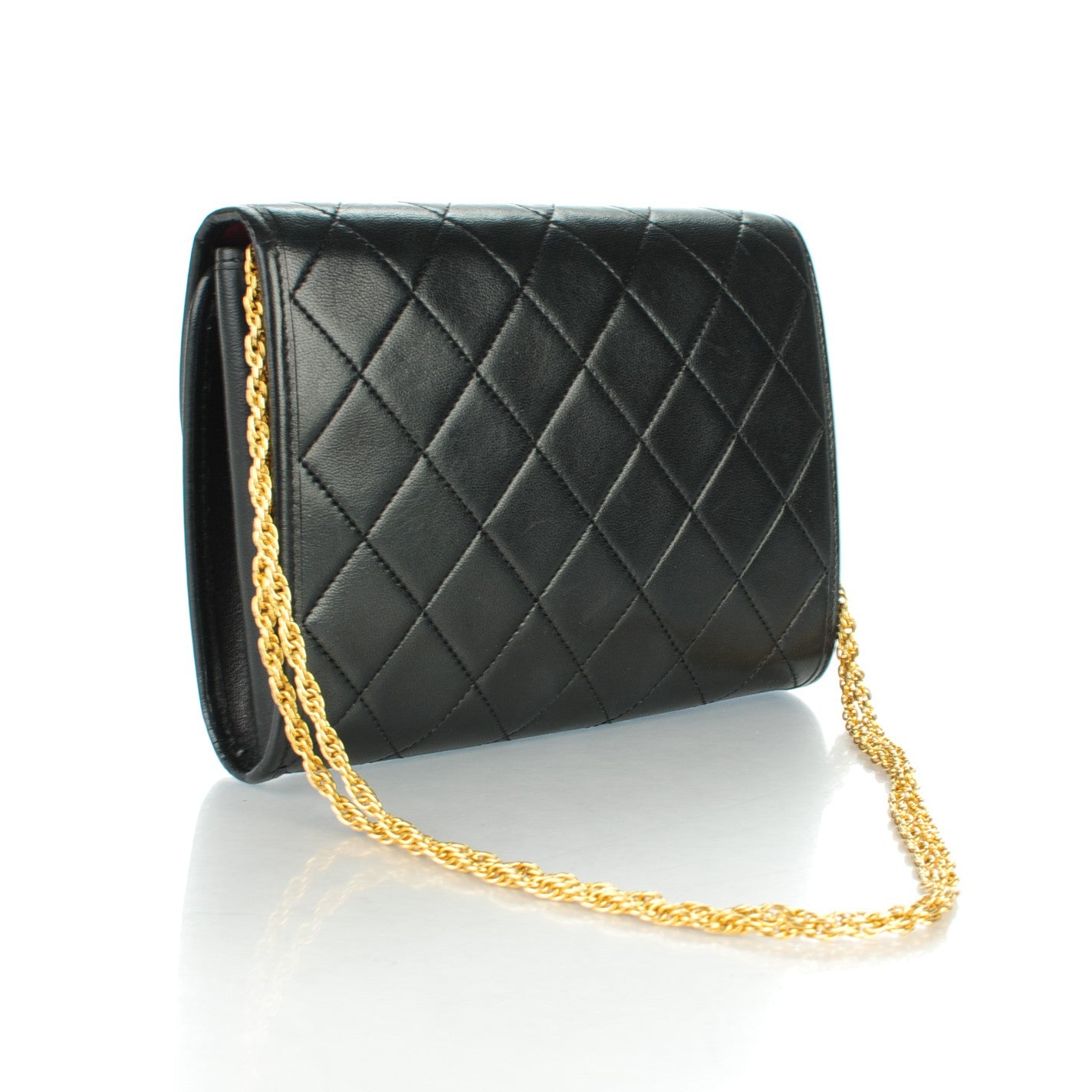 Lambskin Quilted Mini Evening Flap Black