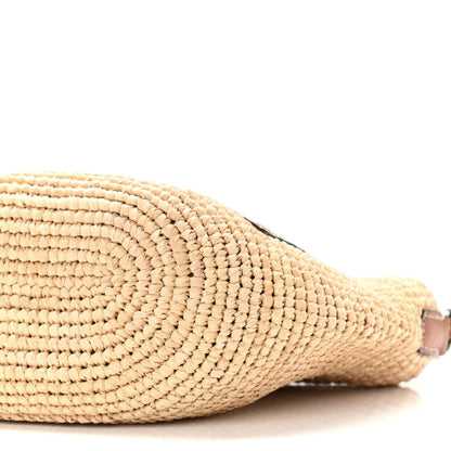 Loewe Calfskin Raffia Paulas Ibiza Pochette Bag Natural Tan 10 of 10