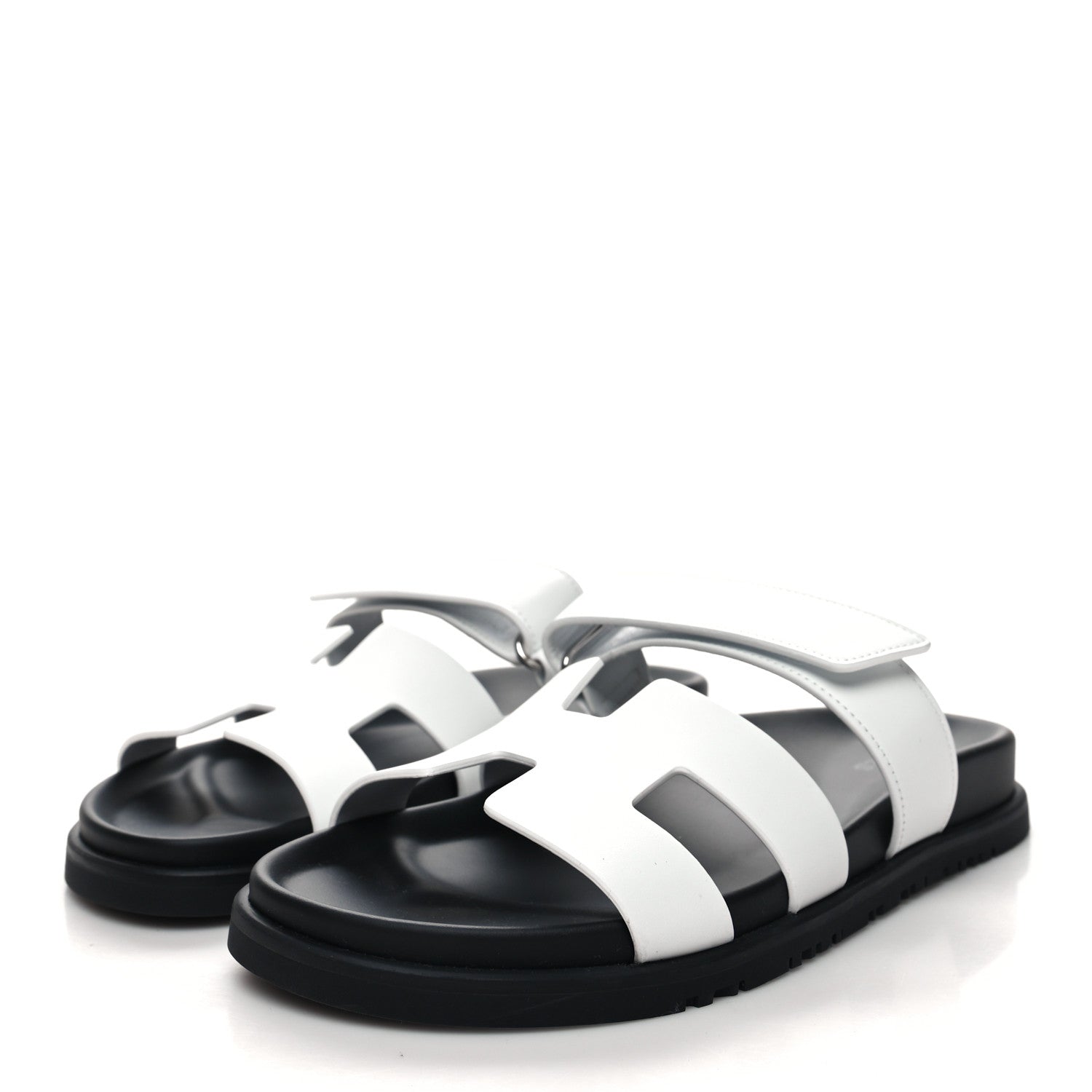 Hermes Calfskin Womens Chypre Sandals 38.5 White 3 of 9