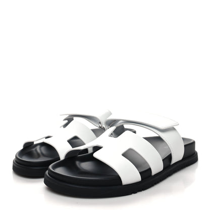 Hermes Calfskin Womens Chypre Sandals 38.5 White 3 of 9