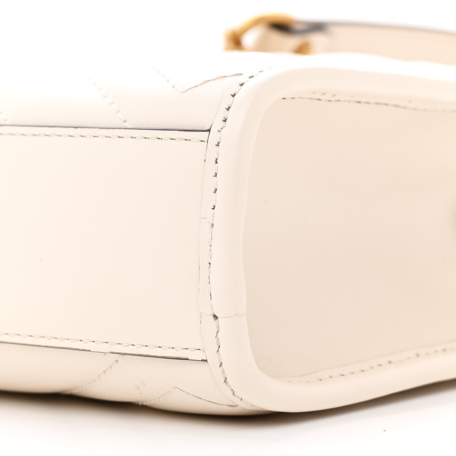 Gucci Calfskin Matelasse Chevron Mini GG Marmont Tote Mystic White 10 of 15