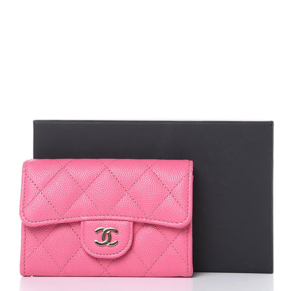 Chanel Caviar Quilted Flap Card Holder Pink 9 of 9