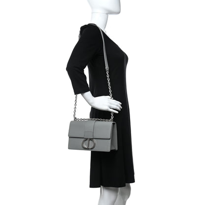 Christian Dior Grained Calfskin 30 Montaigne Chain Flap Bag Grey 2 of 8