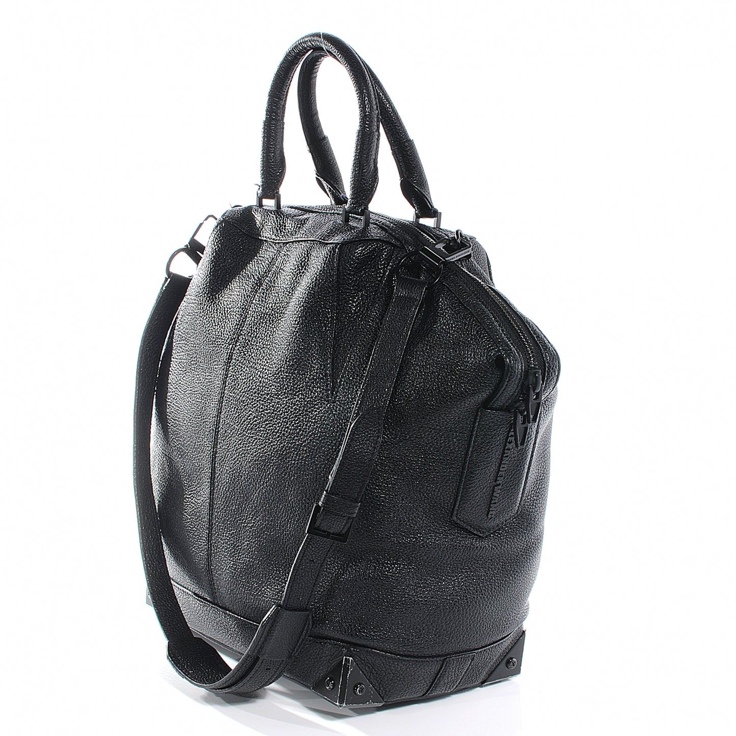 Pebbled Leather Large Emile Black