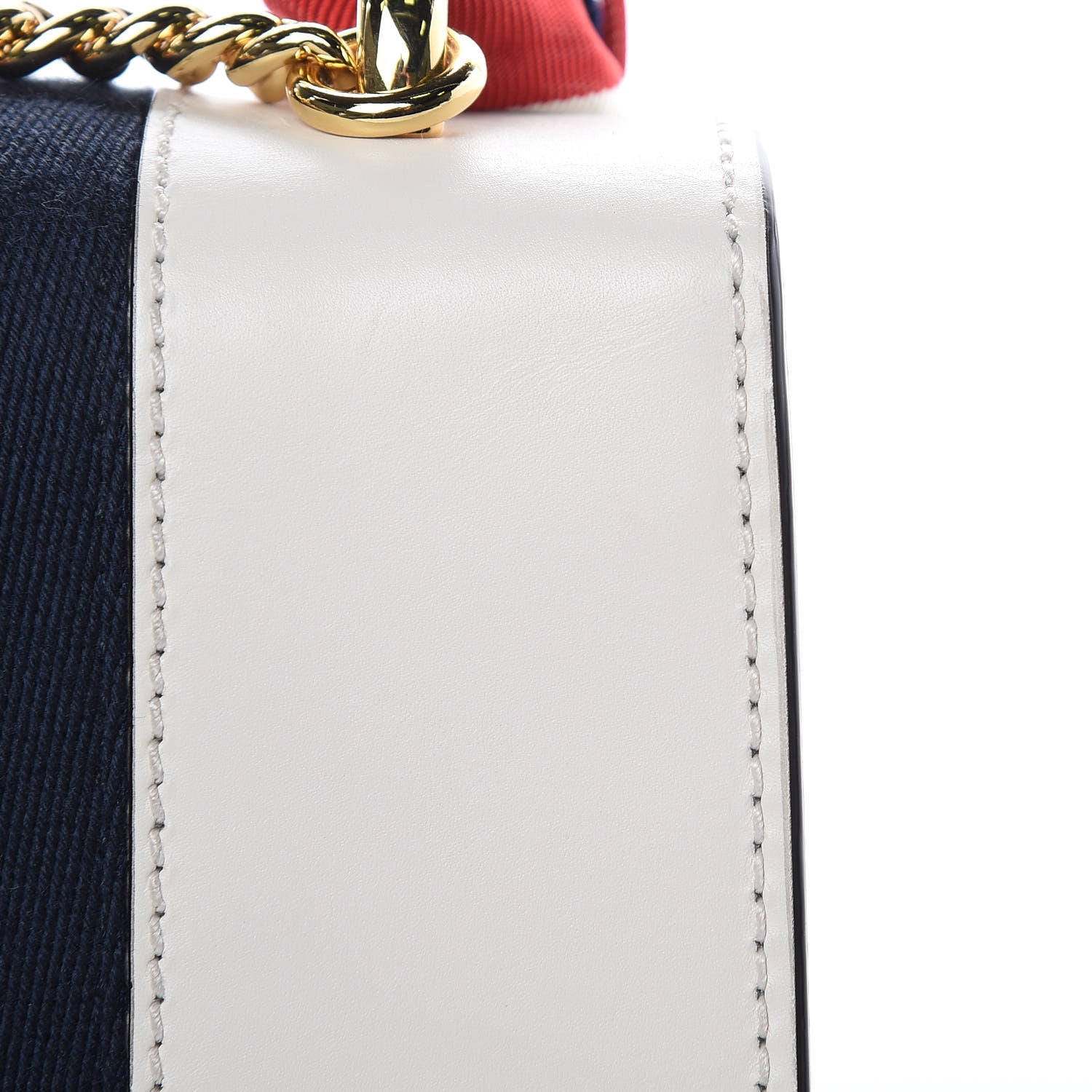 Gucci Calfskin Mini Sylvie Chain Shoulder Bag White 9 of 12