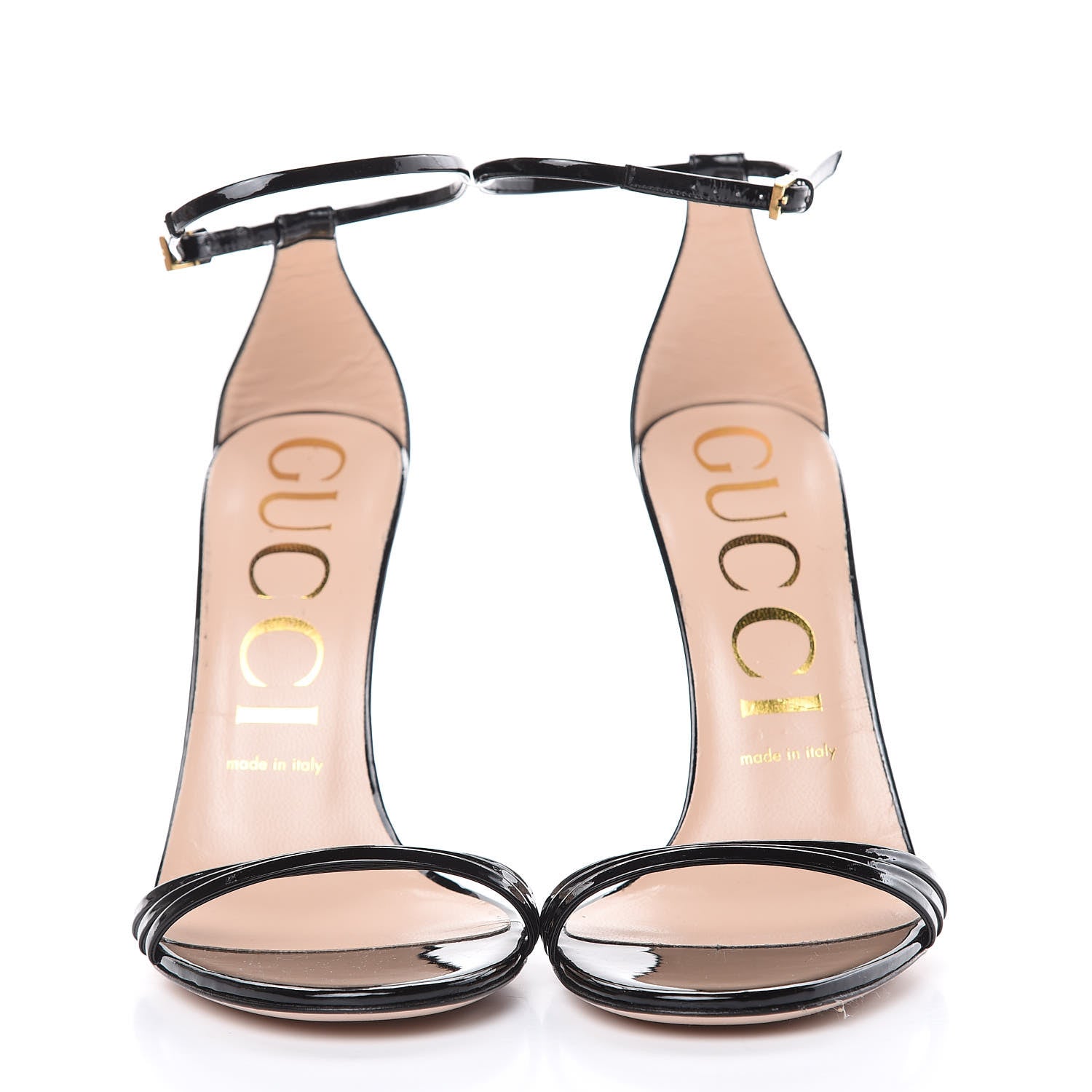 Gucci Patent Crystal Sandals 38 Black 2 of 8