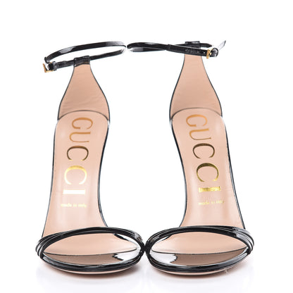 Gucci Patent Crystal Sandals 38 Black 2 of 8