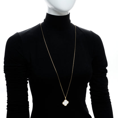 Van Cleef & Arpels 18K Yellow Gold Mother of Pearl Magic Alhambra Long Necklace 2 of 8