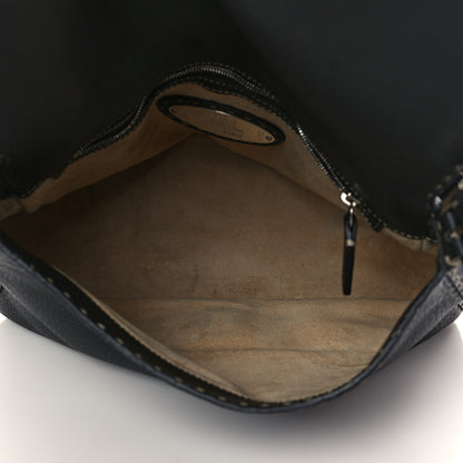 Fendi Calfskin Romano Selleria Forever Mama Baguette Black 4 of 5