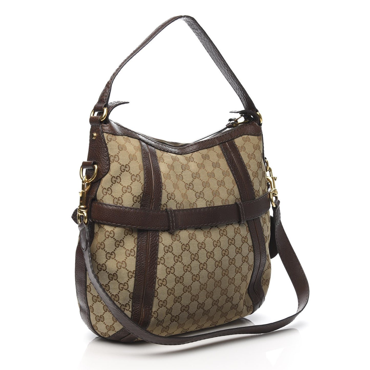Monogram Medium GG Running Hobo Dark Brown
