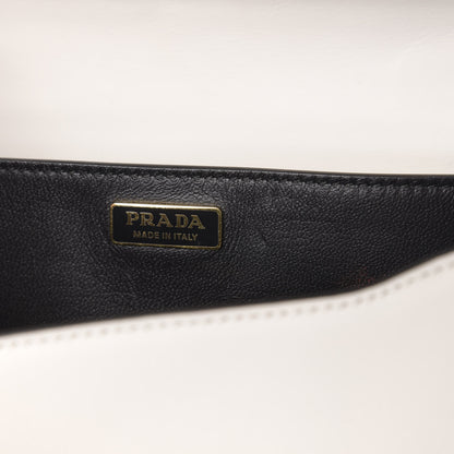 Prada City Calf Raffia Saffiano Cahier Bag Naturale White 7 of 14