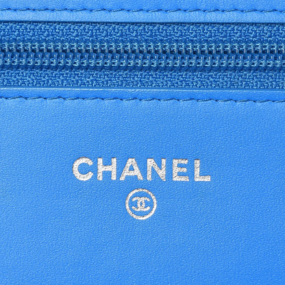 Chanel Patent Calfskin Quilted Boy Wallet On Chain WOC Blue 6 of 11