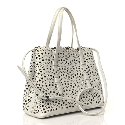 Alaia Calfskin Vienne Wave Mina 25 Bag  White 4 of 9