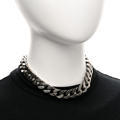 Saint Laurent Metal Chain Choker Necklace Oxidized Silver 2 of 5