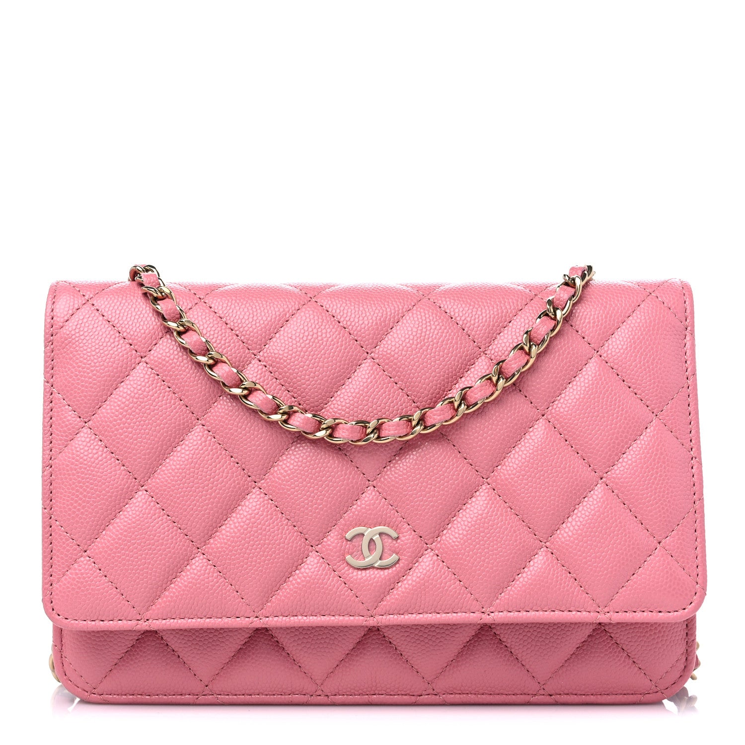 Chanel Caviar Quilted Wallet On Chain WOC Dark Pink 1 of 11