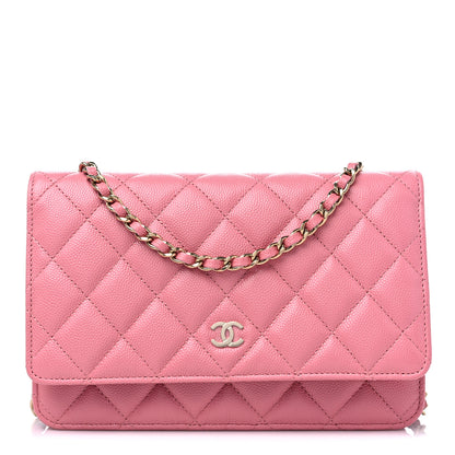 Chanel Caviar Quilted Wallet On Chain WOC Dark Pink 1 of 11