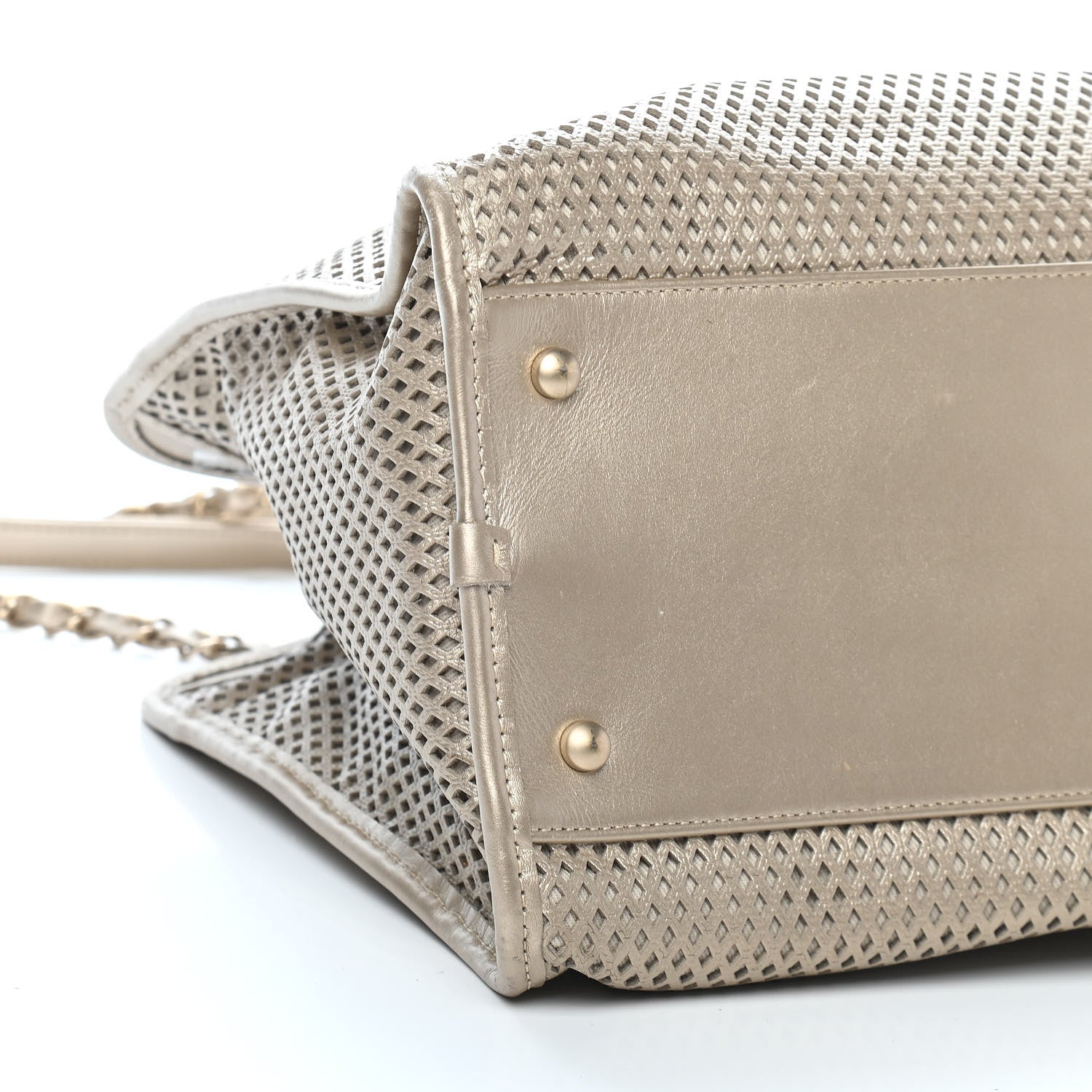 Chanel Metallic Calfskin Perforated Up In The Air Tote Gold 7 of 12