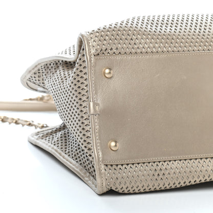 Chanel Metallic Calfskin Perforated Up In The Air Tote Gold 7 of 12