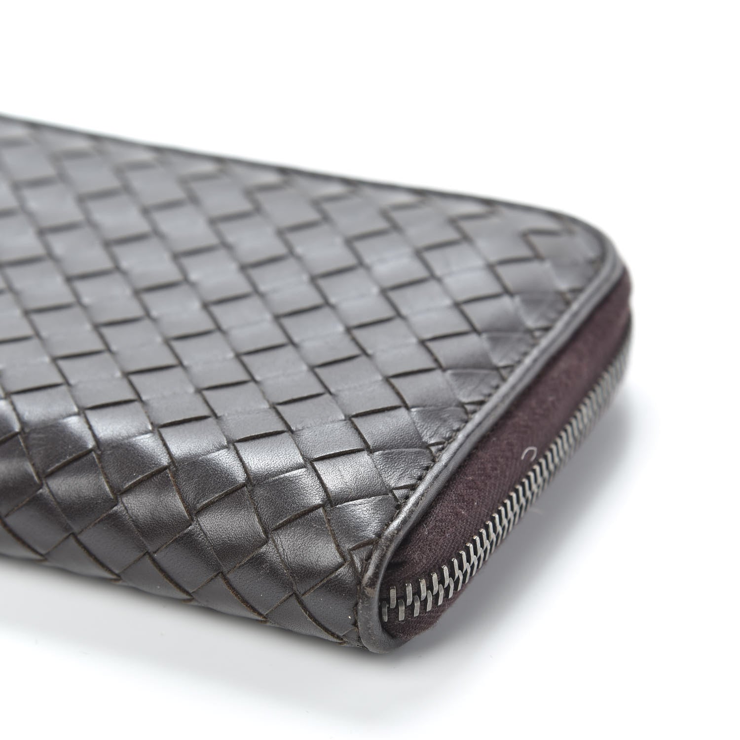 Bottega Veneta Nappa Intrecciato Zip Around Wallet Ebano 7 of 8
