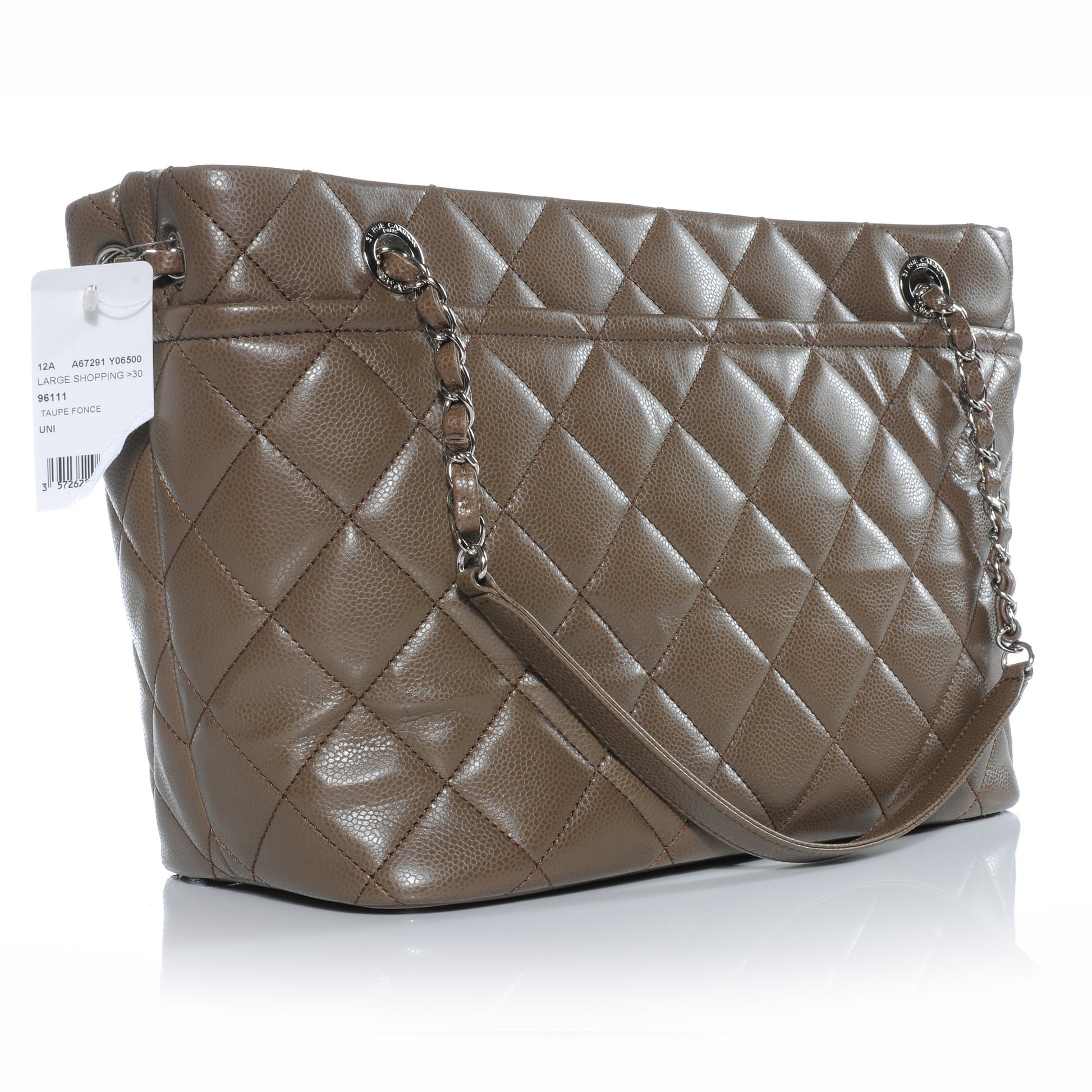 Chanel Caviar CC Timeless Soft Tote Taupe Fonce 3 of 8