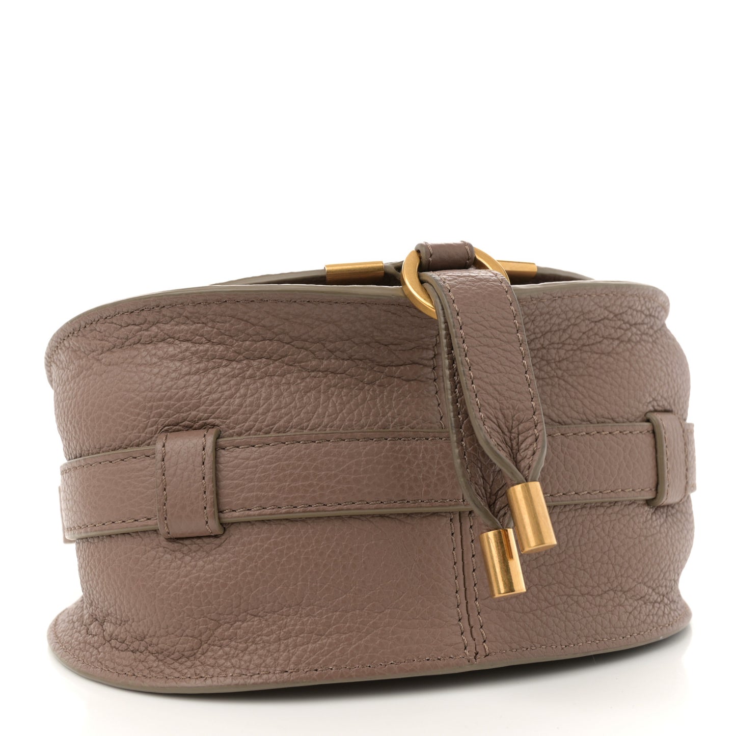 Calfskin Mini Marcie Round Crossbody Bag Nut