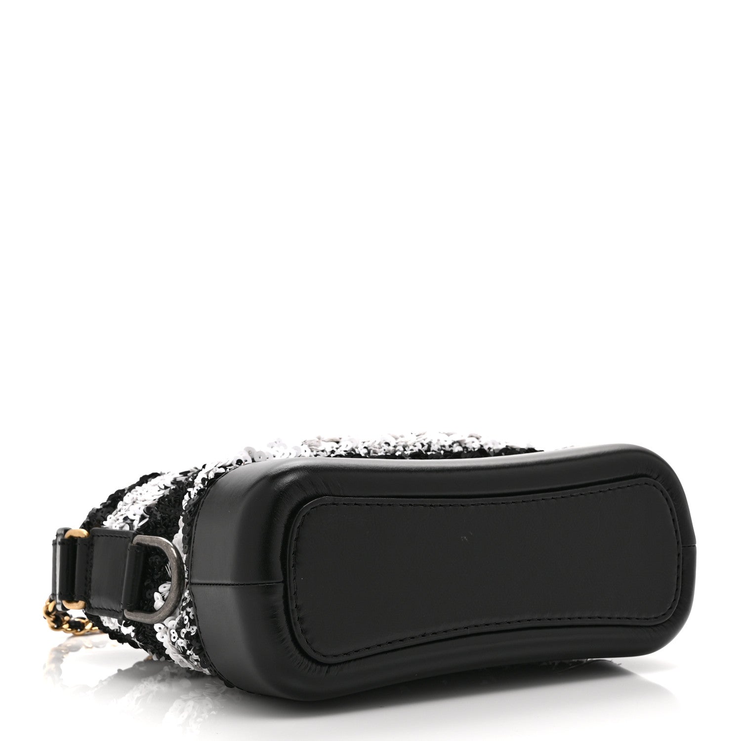 Chanel Sequin Calfskin Small Gabrielle Hobo Black White 4 of 10