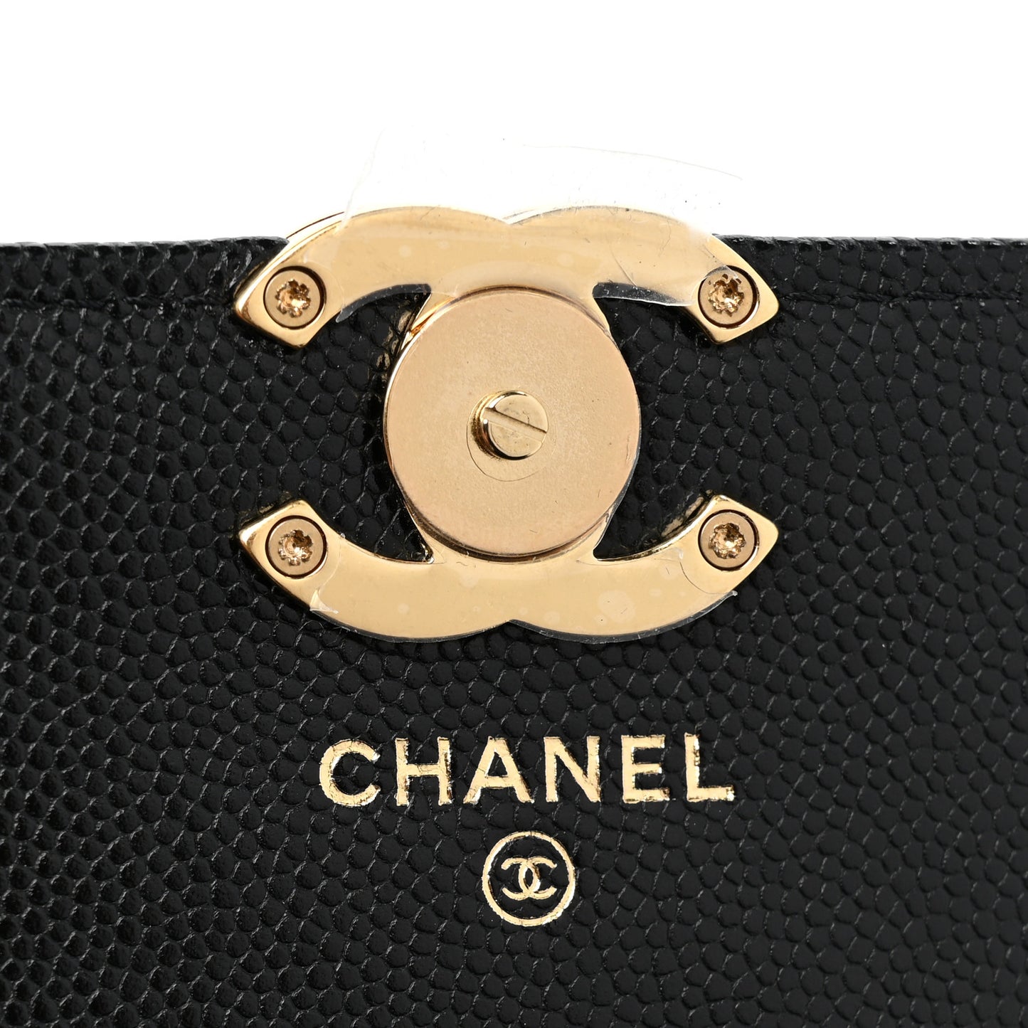 Caviar Quilted Coco First Clutch With Chain Black