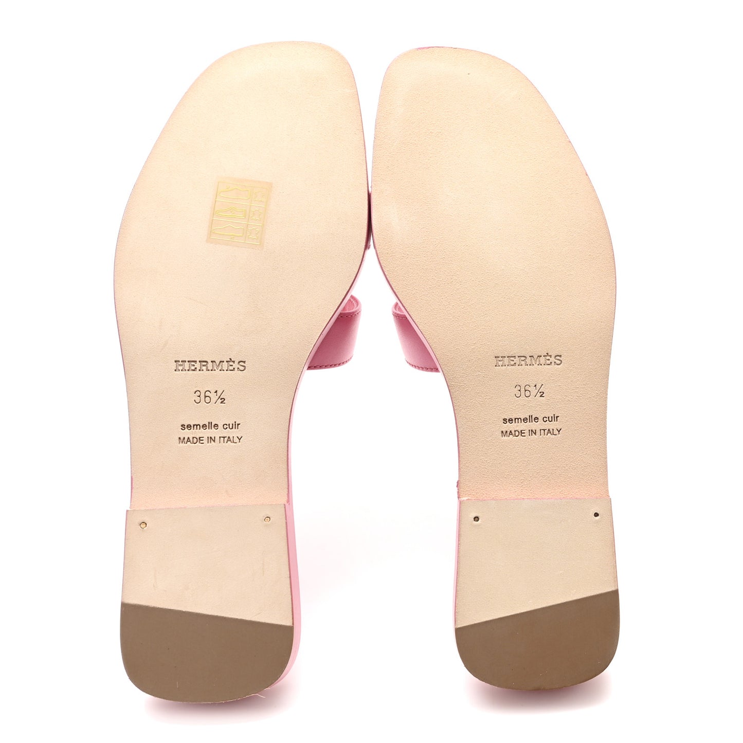 Box Calfskin Oran Sandals 36.5 Rose Pétale