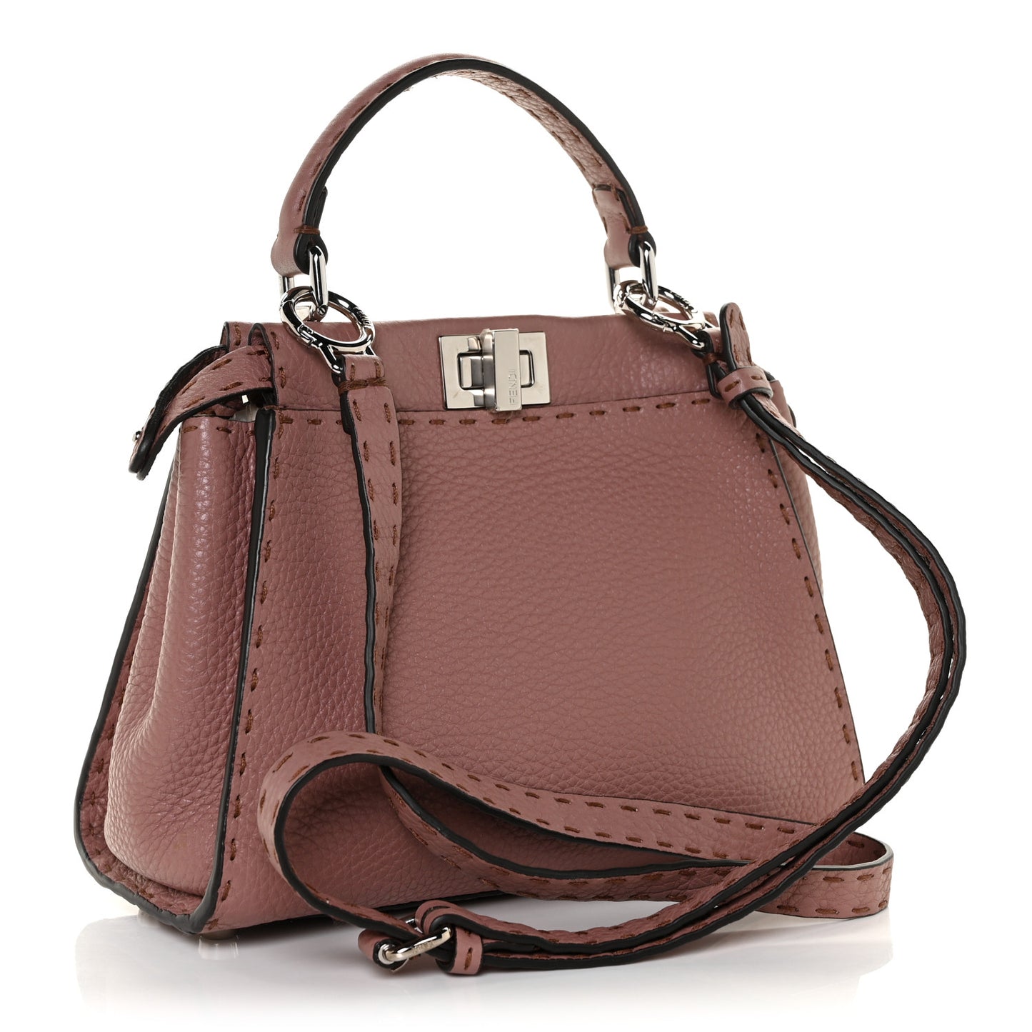 Cuoio Romano Selleria Bi-Color Mini Peekaboo Iconic Satchel English Rose Camelia