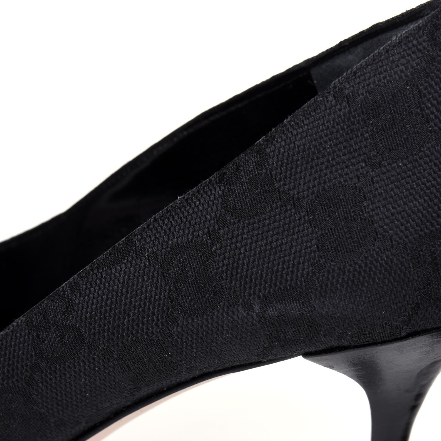 Gucci Fabric Monogram Mid-Heel Pumps 36.5 Black 9 of 12