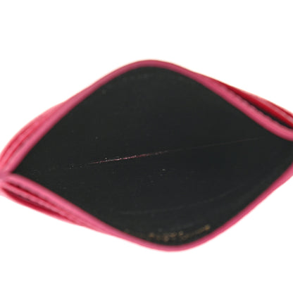 Saint Laurent Grain De Poudre Matelasse Chevron Monogram Credit Card Case Fresh Fuxia 4 of 8