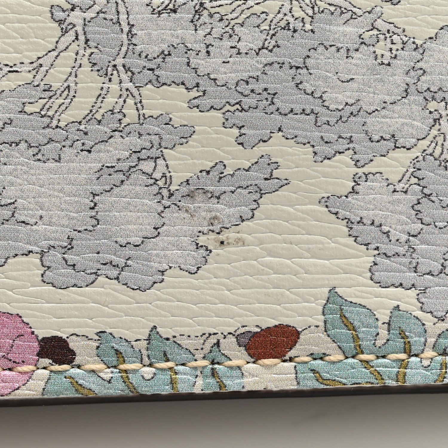 Gucci New Shangai Calfskin Tiger Savanah Horsebit 1955 Card Case Wallet Chalky White Multicolor 10 of 11