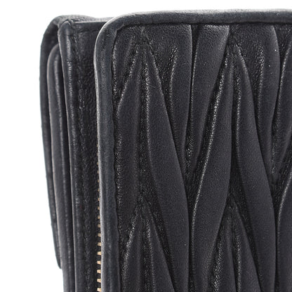 Miu Miu Nappa Matelasse Tri-Fold Flap Wallet Black 8 of 21