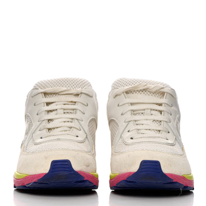 Chanel Suede Calfskin CC Sneakers 37 White Pink Green 2 of 15