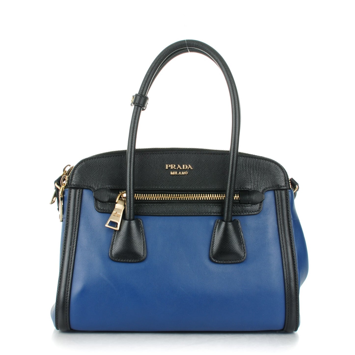 City Calf Saffiano Bi-Color Tote Bluette Black